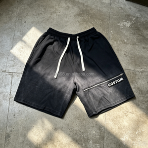 Men's Plus Size Solid Color Bermuda Shorts Mid Waist <b>Drawstring</b> With Zip Pocket Casual Style Right Leg Logo - Product Image 1