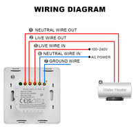 Interruptor Inteligente para Caldera con WiFi, 20A, Material ABS, Pantalla Táctil de Vidrio, Bloqueo Infantil y Medidor de Consumo