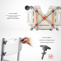 Chaise de douche en alliage d'aluminium Simplywalk 100 kg, type U, pour personnes handicapées, équipement de réadaptation à long terme, fournisseur UKCA