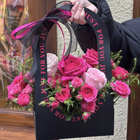 Boîte portable pour arrangements floraux, idéale pour les mariages, les achats, les cadeaux, l'emballage de plantes, les sacs en papier