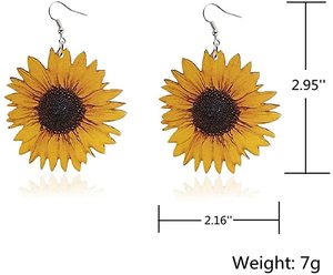 You Are <span class=keywords><strong>My</strong></span> <span class=keywords><strong>Sunshine</strong></span> Jewelry orecchini pendenti in legno moda fatti a mano margherita girasole regali di compleanno naturali per le donne personalizzati - Product Image 2