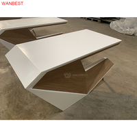 Table de bureau en surface solide de forme droite fabriquée en Chine, design unique, bureau de direction pour manager