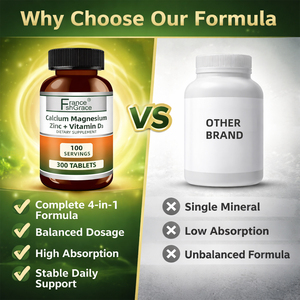 Premium Calcio Magnesio Zinc Vitamina D3 Tabletas Apoya huesos fuertes Soporte 300 Tabletas Zinc Vitamina D3 Suplemento - Product Image 3