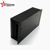Boîtier en aluminium avec structure à rainures de dissipation thermique, boîtier électronique noir pour carte mère d'amplificateur audio