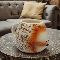 Tasses à café et à thé en porcelaine de style américain, multi-usages, 3D, motif de renard de Noël, classiques, faites à la main, mignonnes, étanches, grandes