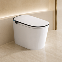 Ensemble WC intelligent électrique avec bidet intégré, entièrement automatique, en céramique, à siphon en S, allongé, télécommandé, avec abattant chauffant