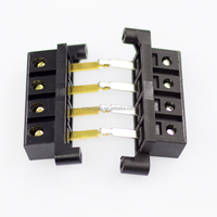 Borne de connexion à vis pour amplificateur de voiture, prise d'alimentation biseautée 4P en alliage de zinc transparent plaqué or, 60V