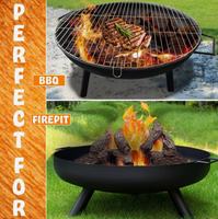 Brasero en acier Corten sur trépied, effet rouillé, pour brûler du bois, extérieur, patio, jardin, camping, portable, autoportant, durable