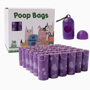 Bolsas Ecológicas para Desechos de Mascotas, Bolsas Biodegradables para Excremento de Perro con Dispensador, Impresión Personalizada, 36 Rollos para Pasear - Product Image 1