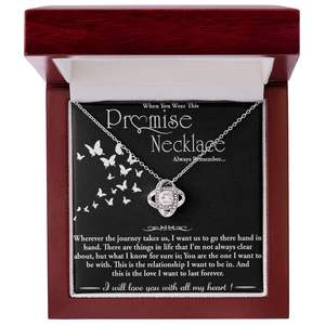 Collier Promesse avec Carte Texte Personnalisée, Pendentif Nœud d'Amour Classique en Cuivre, Design Papillon, Cadeau Romantique pour la Saint-Valentin - Product Image 4