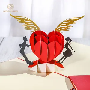 عرض ساخن 2024 علي بطاقة عيد الحب القابلة للطي على شكل قلب ثلاثي الابعاد و للزوجين