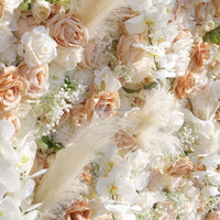 Vente en gros de fleurs artificielles pour mariage, panneau mural enroulable de fleurs, toile de fond murale de 8 pieds x 8 pieds, mur de roses pour décoration