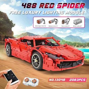 Mould King 13048 2083 Uds coche Serie RC <span class=keywords><strong>488</strong></span> araña roja coche deportivo modelo de bloques de construcción juguete educativo técnico regalo de Festival - Product Image 3