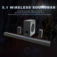 ODM ETISTAR 5.1CH untuk Nirkabel untuk ARC 180W Home Theater Kayu Surround Sound Deep Bass Soundbar Subwoofer
