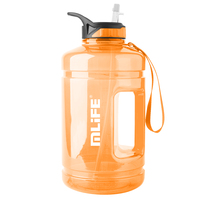 Sans BPA 3.78L Transparent Grande Gym Fitness Gallon Bouteille D'eau avec Paille Motivation Étanche En Plastique Drinkware