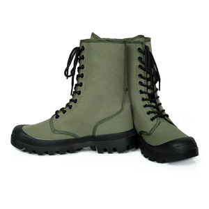 Lightweight Olive <strong>Green</strong> High-top Tactical Boots <strong>Canvas</strong> Rubber Sole Lace-up Outdoor <strong>Shoes</strong> for Tactical Training - Product Image 1