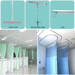 Rideau d'<span class=keywords><strong>isolation</strong></span> médicale mobile avec roues Tissu antibactérien 100% polyester et <span class=keywords><strong>rail</strong></span> monté au <span class=keywords><strong>plafond</strong></span> - Product Image 6