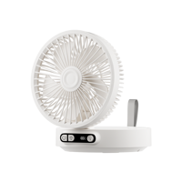 Ventilateur de bureau pliable pour la maison, le bureau et le camping, ventilateur portable alimenté par batterie de 4 à 25 heures avec lumière nocturne et télécommande