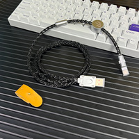 Câble de clavier mécanique personnalisé DIY, câble tressé plaqué argent, câble de données pour téléphone portable, ordinateur, clavier de jeu