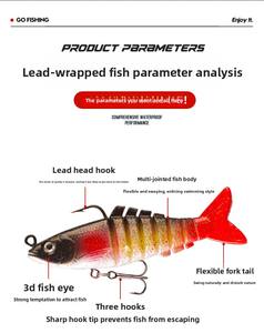 Vente en gros de leurres souples en PVC de 9 cm et 17 g, type wobbler, <span class=keywords><strong>pour</strong></span> la pêche en mer depuis un bateau, <span class=keywords><strong>pour</strong></span> la pêche au bar et au <span class=keywords><strong>brochet</strong></span>, avec tête plombée. - Product Image 5