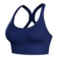 Soutien-gorge de sport sans couture à bretelles croisées, sans armatures, pour le fitness, la gym, le yoga, soutien-gorge de sport à fort impact pour femmes