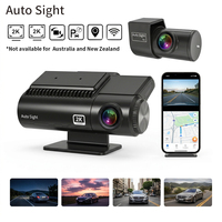 Caméra de tableau de bord automobile Auto Sight Quad HD 2K avec Wi-Fi 5.8G, grand angle 140°, vision nocturne supérieure, surveillance de stationnement 24H, Android OS, GPS