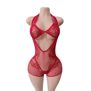 Ropa de Baile de Salón, Ropa de Actuación sin Mangas, Mono de Rejilla con Pedrería, Conjunto de 3 Piezas, Ropa de Baile Exótica, Atuendos de Stripper - Product Image 3