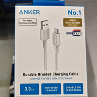 Câble USB-A vers USB-C Anker Zolo 100W en gros, cordon tressé de super charge rapide, chargeur Type C pour iPhone 16 Series