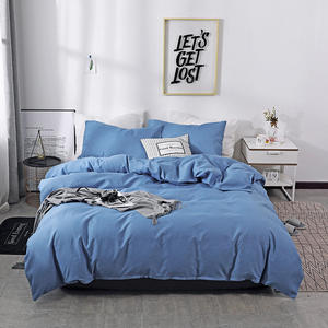 Housse <span class=keywords><strong>de</strong></span> couette, draps et couvre-lits en tissu brossé <span class=keywords><strong>de</strong></span> style moderne et simple, résistants à l'eau, 300 fils, couleur unie, best-seller - Product Image 2