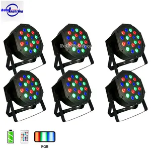 BothLighting günstige kabellose UPPLICHT-BAUTERIE DMX 18 * 1 W led wiederaufladbare DJ Club-Wäsche par Licht IR-Fernsteuerung für Hochzeit Party Veranstaltung