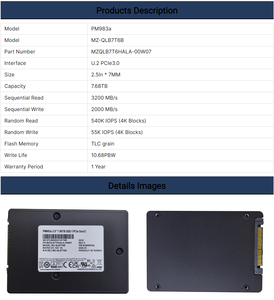 Perusahaan asli SSD PM983a 7.68TB AS 2 PCIe3.0 MZ-QLB7T6B untuk Samsung Hdd eksternal NVMe Server Disk kinerja tinggi - Product Image 6