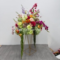 Boule de fleurs en soie lisse, rose, orange, bleue, 60 cm, pour mariages, banquets, restaurants, décoration extérieure et intérieure