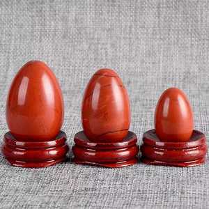 Huevo de Cristal de Jaspe Rojo Natural, Bola de Piedra Preciosa Pulida para Decoración y Meditación - Product Image 2