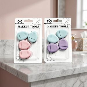 Outils de maquillage lavables ERP, 4 éponges en forme de doigt, couleurs mélangées, 24 accessoires en plateau - Product Image 4