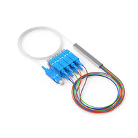 Divisores de Fibra Óptica PLC de Tubo de Acero Mini, 1x 2 4 8 16 32 Conectores SC/APC, Cable de 0.9mm, Divisores FTTH para Redes 3G/5G