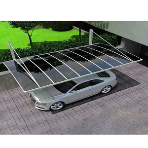 One Car 3m(W)6m(L) Outdoor Aluminum Alloy Sun Shed High-Low Terrace Villa <b>Pavilion</b> with Rain Guard for Courtyard Yard Hotel - Product Image 4