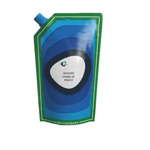 customized spout pouch packaging material with inner straw spout stand up pouch aluminum plastic bag