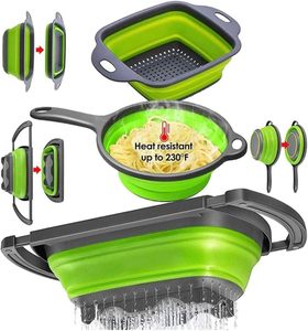 Ensemble de passoires pliables réglables en <span class=keywords><strong>plastique</strong></span> pour évier, multifonctionnelles pour fruits, légumes et aliments, pour la cuisine domestique, pour égoutter et laver - Product Image 6