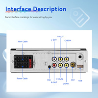Autoradio Podofo 5,1 pouces, simple DIN, sans fil/filaire, Carplay Android Auto, 1 DIN, lecteur MP5, USB/BT, FM, Aux In + micro