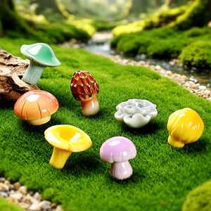 Mini-ornements en résine phosphorescents en forme de champignons pour terrariums de mousse, micro-paysages et décorations de jardin miniature DIY – Vente en gros - Product Image 4