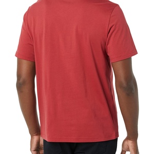 Custom Logo Printed V Neck Knitted 100% Cotton Short Sleeve Streetwear Regular Fit T Shirts High Quality Customized Colors - Product Image 3