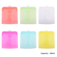 Sac de conservation alimentaire réutilisable en silicone, hermétique, anti-fuite, avec fermeture éclair et dateur, pour congélateur, vente en gros pour la cuisine