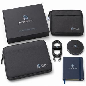 Kit de Bienvenida para Nuevos Empleados con Logotipo Personalizado, Funda para Portátil, Cable de Carga, Cuaderno y Cargador Inalámbrico para el Trabajo Híbrido - Product Image 1