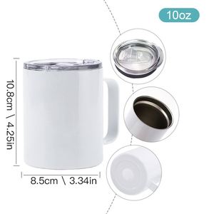Vaso Térmico de Viaje de Acero Inoxidable 304 de 10 oz, Aislado al Vacío, Portátil, con Asa, para Uso en Exteriores y Oficina, Sublimable - Product Image 5