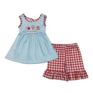 Disponibile: Completo Casual in Cotone e Spandex con Stampa Country Fair per Bambine, Tunica e Pantaloncini, Abbigliamento Coordinato per Fratelli - Product Image 1