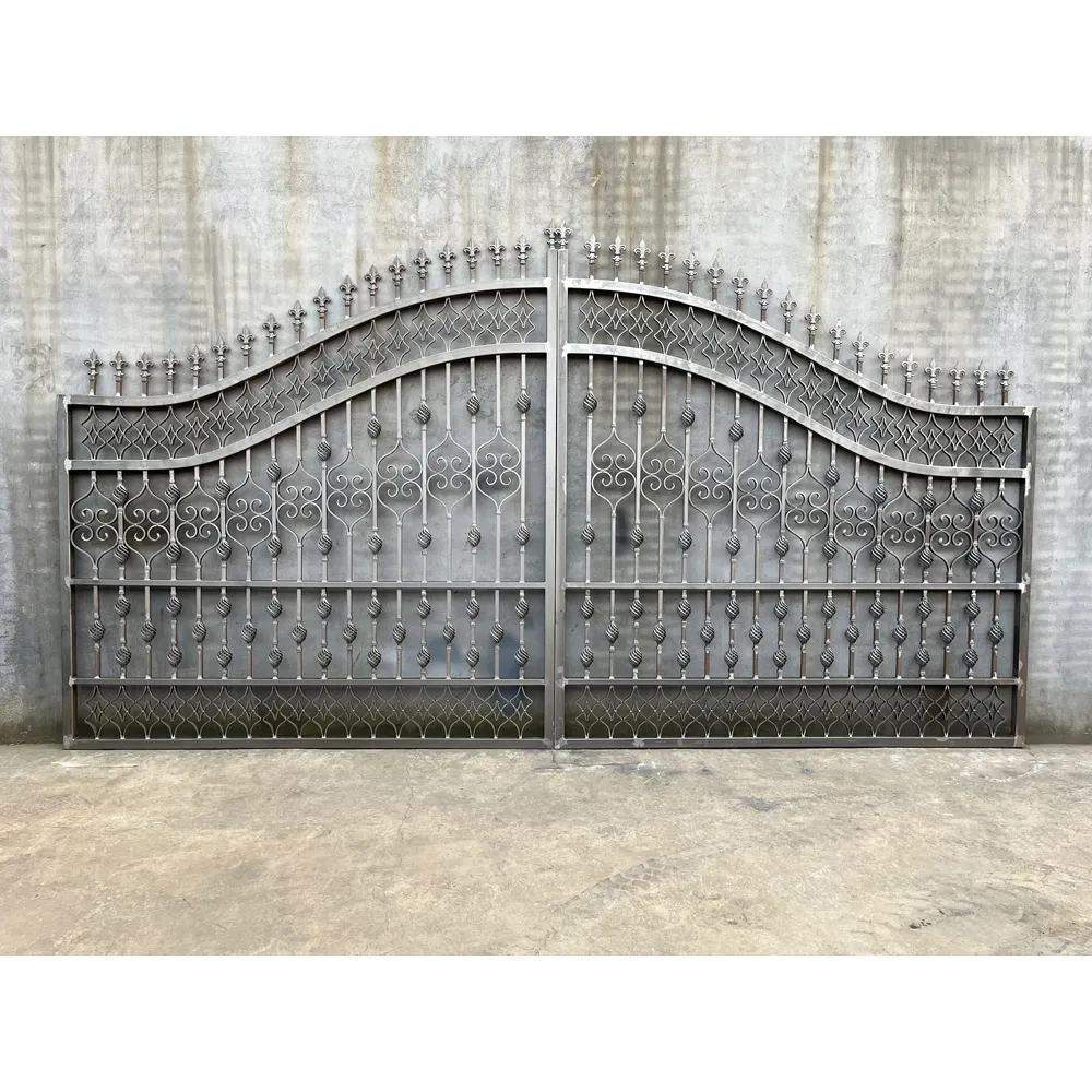 Metal Double Doors Customized design villa outdoor garden entry double doors luxury wrought iron gates