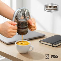 Machine à expresso manuelle portable professionnelle de 51 mm avec café moulu pour le camping et les voyages, certifiée LFGB FDA, usine OEM