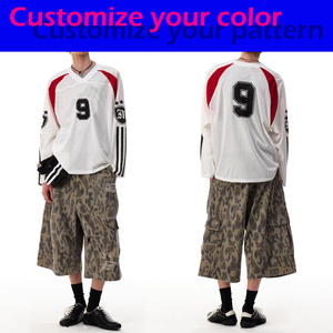 Benutzer definierte American Street Sports Mesh Loch Langarm Stickerei Druck Plain Pullover Outdoor Blank Hockey Jersey Hockey Ice - Product Image 2