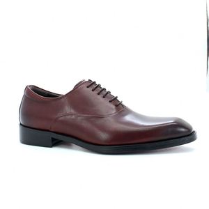 Chaussures en cuir rouge vin de haute qualité pour hommes, chaussures habillées formelles à lacets pour soirée et mariage - Product Image 2