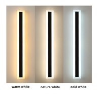 Applique murale extérieure moderne en acier nordique IP65 LED linéaire décoratif longue bande lumière conception acrylique